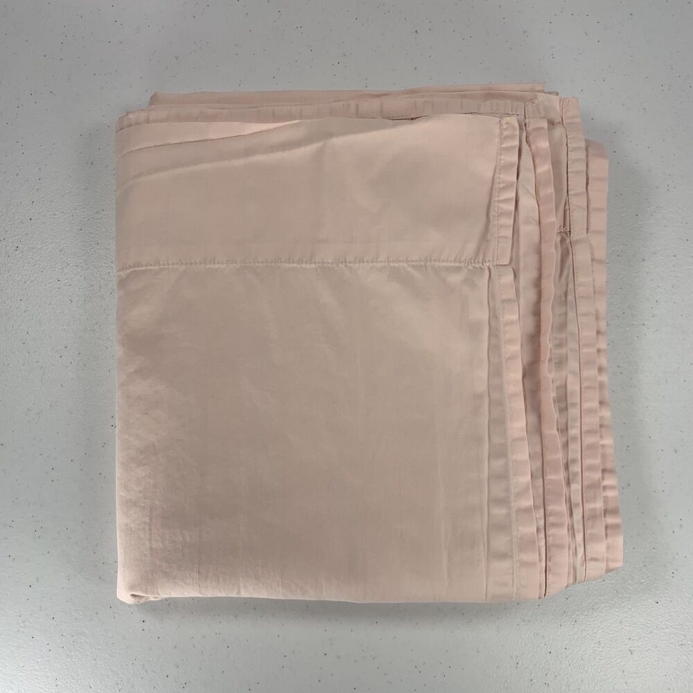 My Pillow Queen Flat Sheet Blush Pink Dobby Stripe 100% Giza Cotton 96 X 105